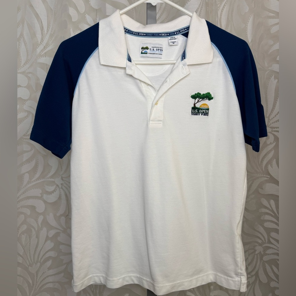 ⛳️ USGA Marshal Blue and White Polo Shirt US Open 2008 Torrey Pines Golf Logo